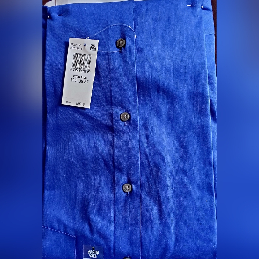Van Heusen Royal Blue Flex Shirt - Picture 6 of 6